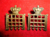 16th Bn London Regiment (Queen's Westminster Rifles) Victorian Collar Badge Pair     